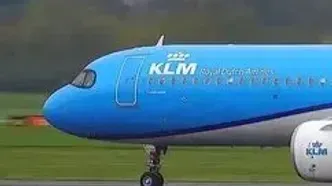 فرود متفاوت هواپیمای ایرباس خطوط هوایی KLM