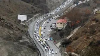 ترافیک سنگین در جاده چالوس