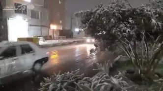 شدت بارش برف در آملِ مازندران + فیلم