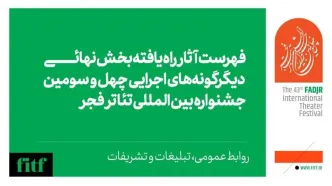 اعلام آثار بخش دیگرگونه‌های اجرایی و برگزیدگان نمایشنامه نویسی در جشنواره تئاتر فجر