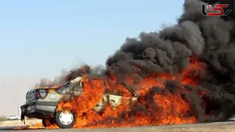 زنده زنده سوختن راننده در خواب آلودگی در خواب بیموقع در پشت فرمان/ در جاده سرپل ذهاب رخ داد