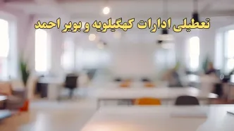 تعطیلی ادارات استان کهگیلویه و بویراحمد پنجشنبه ۱۸ بهمن ۱۴۰۳ / آیا ادارات یاسوج و استان کهگیلویه و بویراحمد پنجشنبه ۱۸ بهمن تعطیل است؟