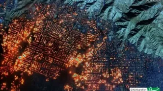 تصاویر ماهواره ای آتش سوزی لس آنجلس