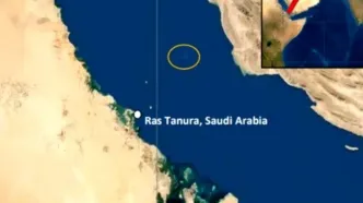 حادثه ناگوار در نزدیکی راس تنوره خلیج فارس / عملیات مخفی برای یک کشتی تجاری + عکس نقشه