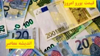 قیمت یورو امروز چهارشنبه ۸ اسفند|قیمت یورو الان چهارشنبه ۸ اسفند چقدر است؟