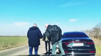 فیلم حادثه برای خودروی رئیس‌جمهور صربستان