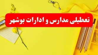 تعطیلی ادارات بوشهر فردا شنبه ۲۰ بهمن ۱۴۰۳ | مدارس و ادارات استان بوشهر شنبه ۲۰ بهمن ۱۴۰۳ تعطیل شد