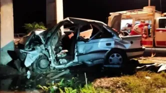 واژگونی مرگبار پژو پارس در الیگودرز؛ دو کشته و سه مصدوم