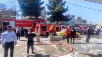 آتش‌سوزی در پمپ بنزین کرمانشاه با تلاش آتش‌نشانان مهار شد