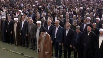 ببینید | تصاویری از صف اول مراسم اقامه نماز عید سعید فطر به امامت رهبر انقلاب