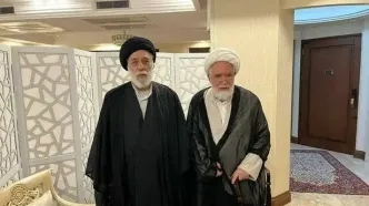 دیدار سید هادی خامنه ای با مهدی کروبی