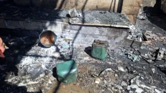آتش‌سوزی شدید خودرو سواری در پمپ بنزین کرمانشاه
