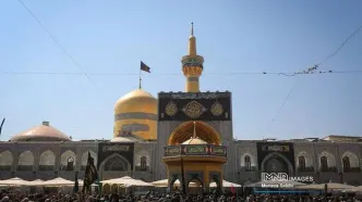 بارش باران در حرم مطهر امام رضا (ع) + فیلم