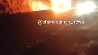 فیلم آتش گرفتن اتوبوس مسافربری در دشت ارژن