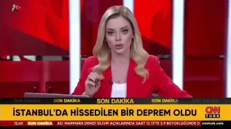 ترس شدید مجری تلویزیون ترکیه از زلزله ۶ ریشتری