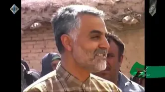 ببینید؛ سفر به تاریخ؛ دعای «حاج قاسم» بعد از زدن کلنگ ساخت مسجد در روستای زادگاهش