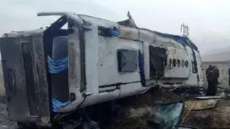 افزایش جان‌باختگان حادثه واژگونی اتوبوس در کرمان به ۱۵ نفر | وضعیت مصدومان واژگونی اتوبوس کرمان