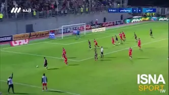 گل اول پرسپولیس به نساجی توسط علیرضا عنایت‌زاده