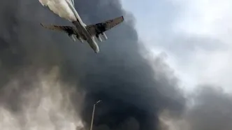 تلاش خلبان ایرانی در هدایت ایلوشین بر فراز حریق اسکله شهید رجایی/ ویدئو