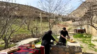ببینید؛ غذای روستایی در کردستان؛ پخت مقلوبه عربی