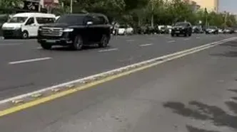 ویدئویی از کاروان حفاظت بن‌سلمان، فرزند پادشاه سعودی در عباس‌آباد تهران