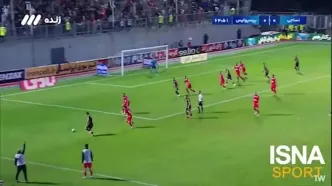 گل اول پرسپولیس به نساجی توسط علیرضا عنایت‌زاده
