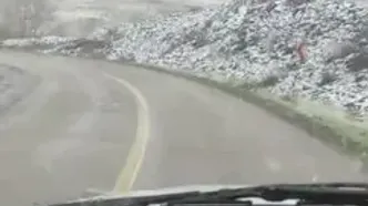 فیلم / بارش برف در جاده دهبار طرقبه خراسان رضوی