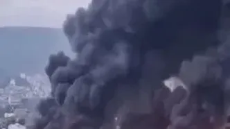آتش‌سوزی عظیم در بازاری در مرکز تفلیس گرجستان