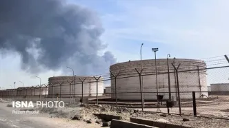 ببینید | آتش‌سوزی ناشی از انفجار امروز اسکله بندر شهید رجایی از نمای هوایی