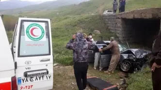 حادثه مرگبار در محور مهاباد - سردشت؛ واژگونی پژو جان پدر و پسر را گرفت!