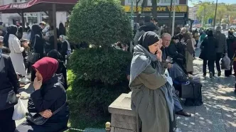 سقوط تلخ از ارتفاع در زلزله امروز استانبول+ویدئو