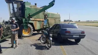 تصادف پژو با کمباین در محور شوش به اهواز یک مصدوم بر جا گذاشت