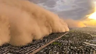 آسمان غرب نارنجی شد