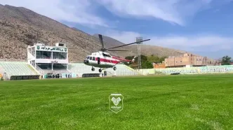 اقدام جالب باشگاه خیبر با استفاده از بالگرد برای خشک کردن چمن ورزشگاه!