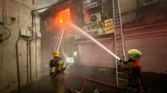 مصدومیت ۵ نفر در حریق اتوبان بعثت