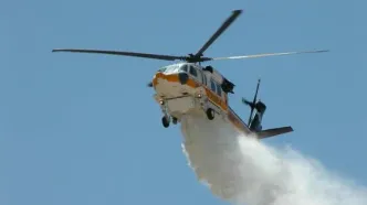 ببینید | استفاده از بالگرد برای مهار آتش‌سوزی بندرعباس