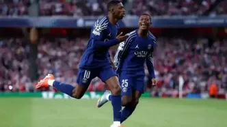 پیروزی ارزشمند پاری سن ژرمن مقابل آرسنال با شلیک دمبله