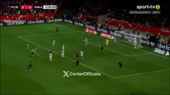 گل سوم بارسلونا به رئال مادرید با شلیک کونده