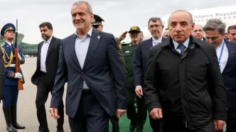 تصاویری از حضور دختر و پسر پزشکیان کنار الهام علی اف+فیلم