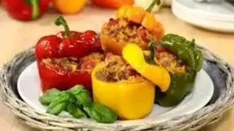 طرز تهیه دلمه فلفل دلمه ای بدون گوشت