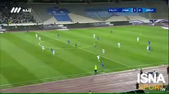 گل سوم استقلال به هوادار توسط محمدحسین اسلامی که توسط داور رد شد +فیلم