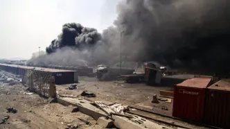 هیچ‌گونه محموله برای سوخت و یا کاربرد نظامی در محدوده حادثه بندر شهید رجایی وجود نداشته و ندارد/ ویدئو