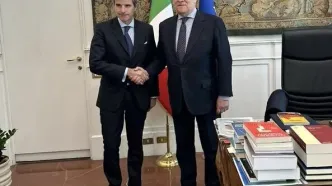 دیدار گروسی با وزیر خارجه ایتالیا پیش از آغاز مذاکرات تهران-واشنگتن در رم