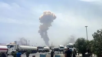 نمای هوایی از آخرین وضعیت محل حادثه بندرعباس