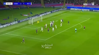 گل سوم بارسلونا به اینتر توسط رافینیا 65 / بارسلونا 3 - اینتر 3 / لیگ قهرمانان اروپا 2025