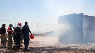 پایان عملیات اطفای حریق در بندر شهید رجایی