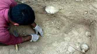 کشف گورستان سه هزار ساله در حومه رشت