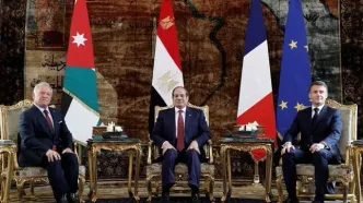 نشست سه‌جانبه سران مصر، اردن و فرانسه درباره بحران غزه