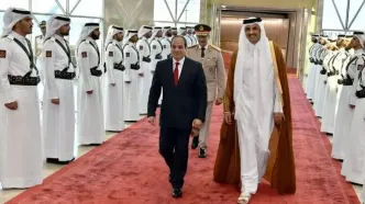 دیدار السیسی با امیر قطر در دوحه
