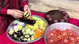 ببینید؛ غذای روستایی در ایران؛ پخت راتاتویی فرانسوی به روشی متفاوت
